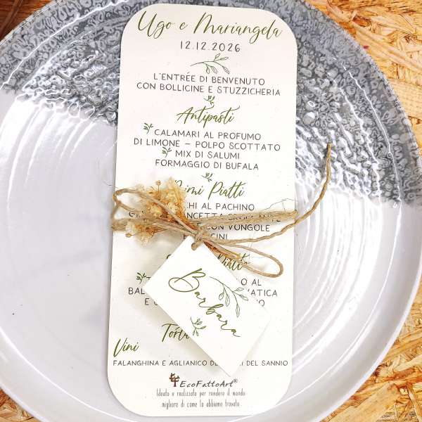 menù matrimonio ecofriendly